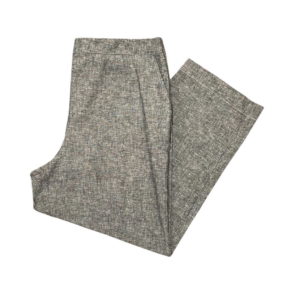 NWT Chico’s Linen Blend Straight Leg Pull On Pant Indigo Blue 3/16 Ankle Beach